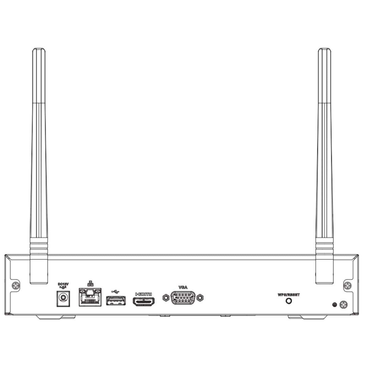 GOLIATH 4 Kanal NVR WiFi IP Rekorder | 4K | 4x bis 2 MP | WPS | H.265+ | Mobile App | WiFi Serie